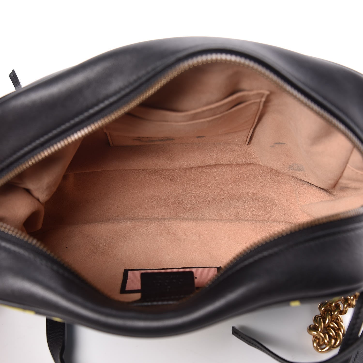Gucci Calfskin Matelasse GucciGhost Medium GG Marmont Chain Shoulder Bag Black New Acquamarine 10 of 22