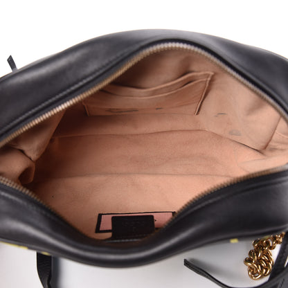 Gucci Calfskin Matelasse GucciGhost Medium GG Marmont Chain Shoulder Bag Black New Acquamarine 10 of 22