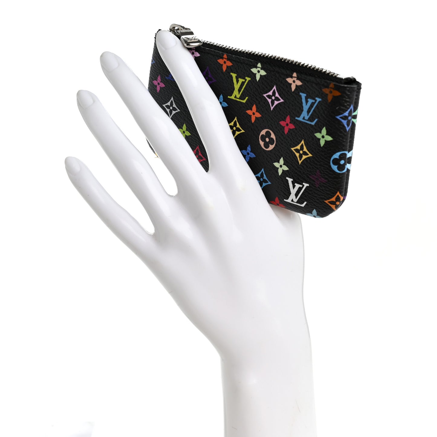 LV X TM Monogram Multicolor Key Pouch Black