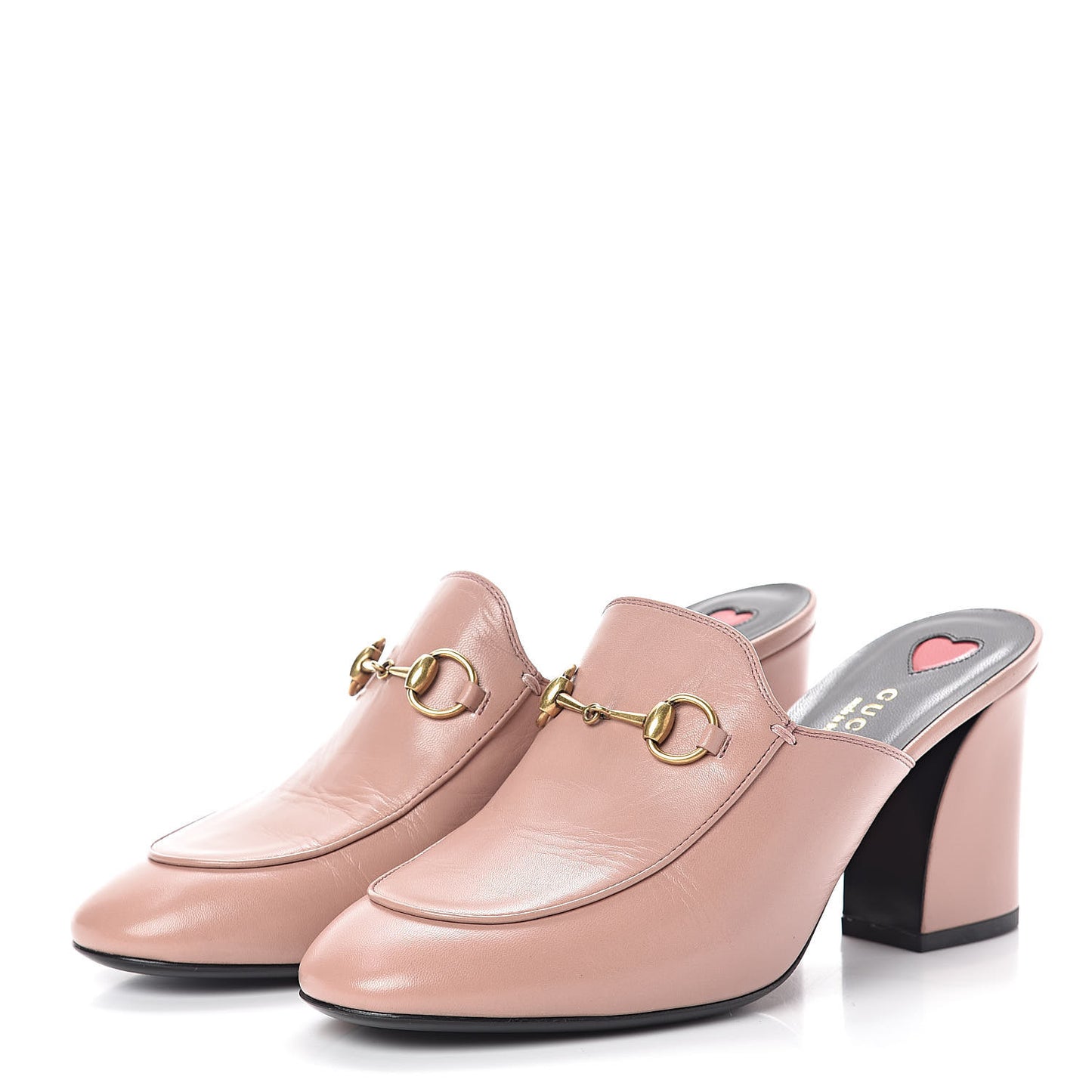 Malaga Kid Horsebit Princetown Mid Heel Mules 38 Crystal Pink