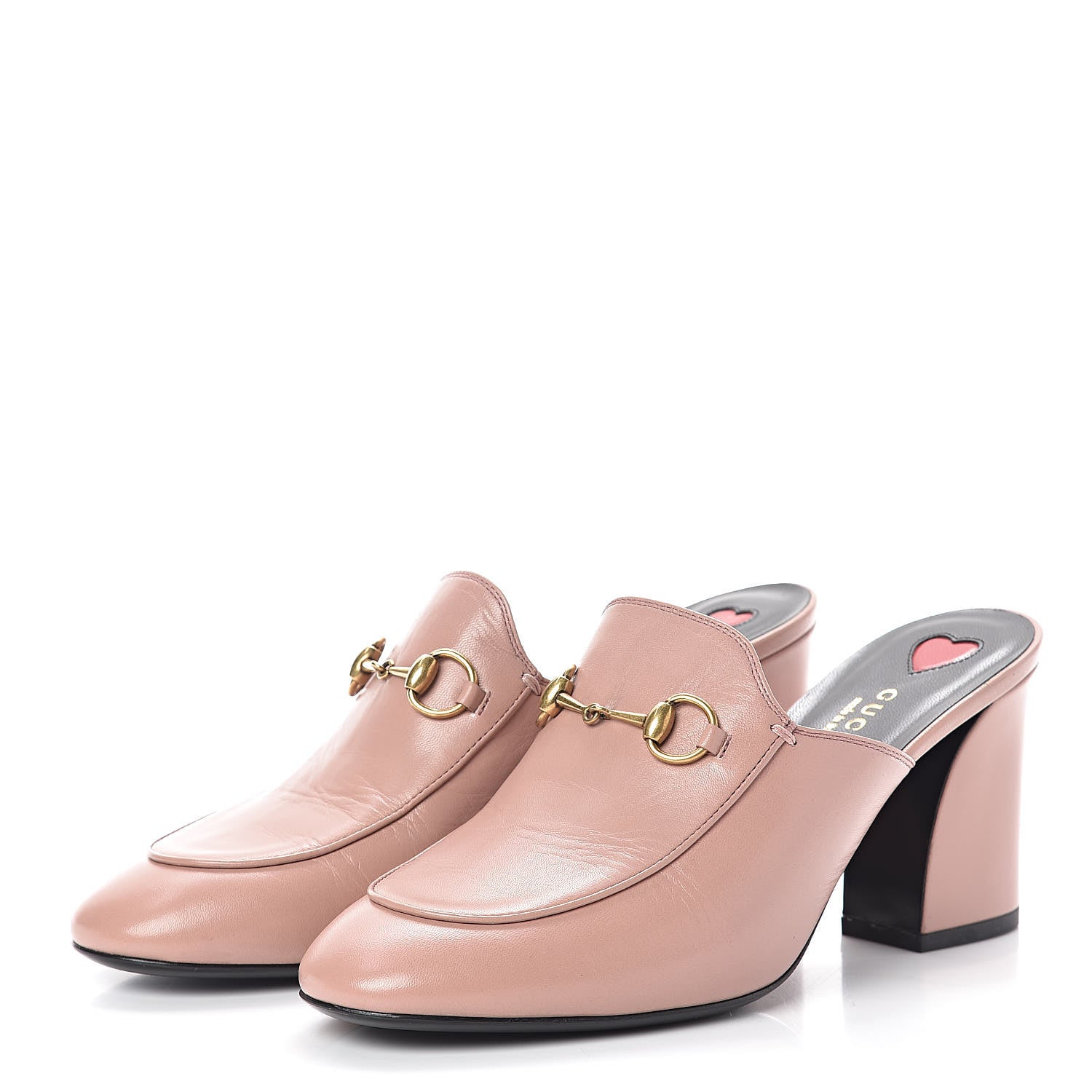 Gucci Malaga Kid Horsebit Princetown Mid Heel Mules 38 Crystal Pink 3 of 8