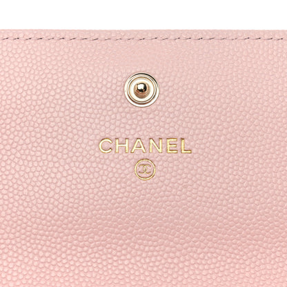 Chanel Caviar Quilted Crystal CC Large Gusset Flap Wallet Pink 6 of 12