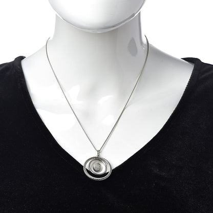 David Yurman Sterling Silver Diamond Mobile Circle Pendant Necklace 2 of 6