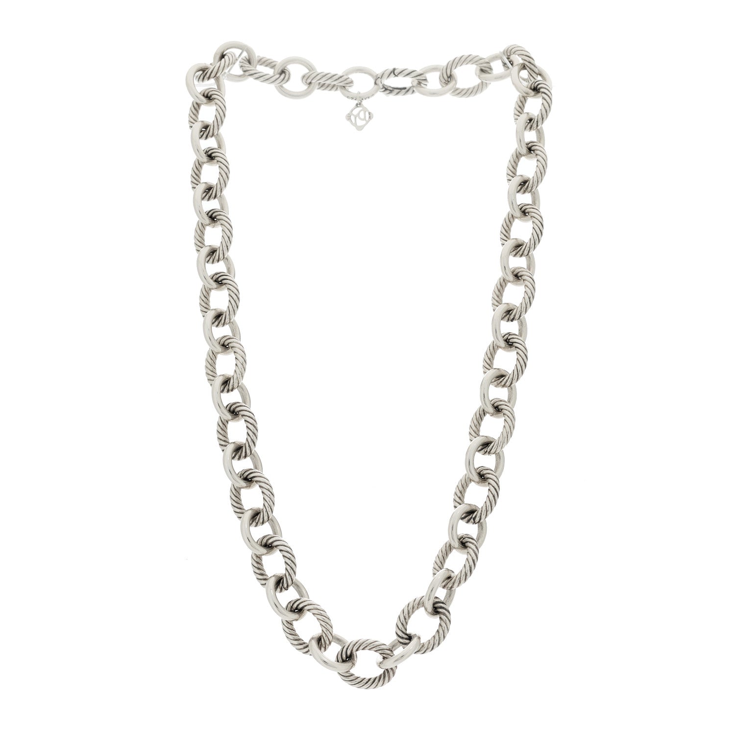David Yurman Sterling Silver 12mm Large Oval Link Necklace 3 of 4