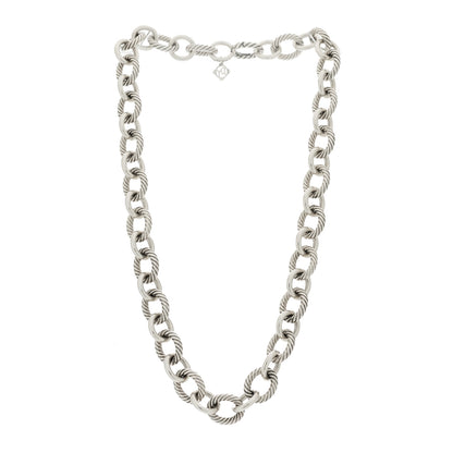 David Yurman Sterling Silver 12mm Large Oval Link Necklace 3 of 4
