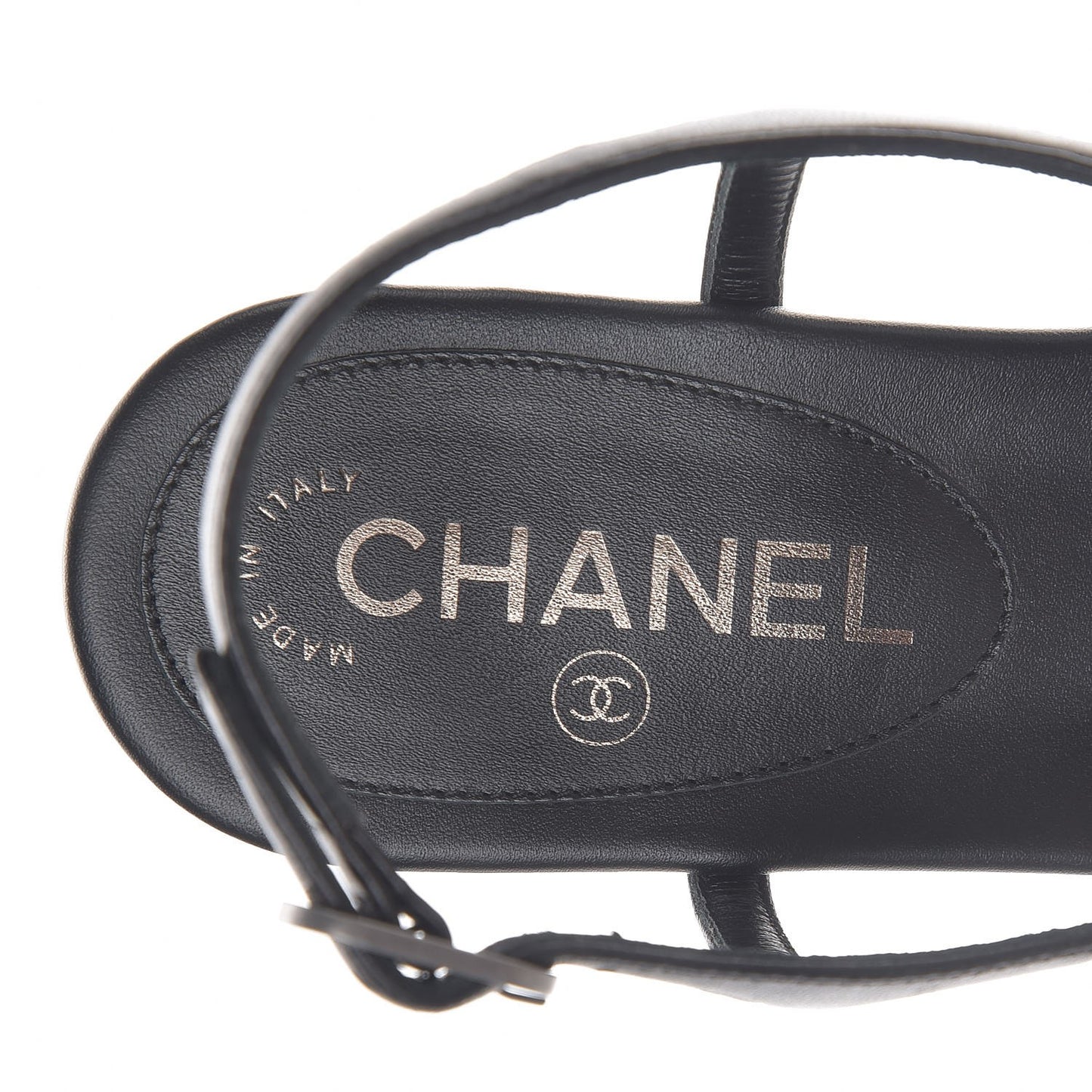 Lambskin Crystal CC Thong Sandals 37 Black