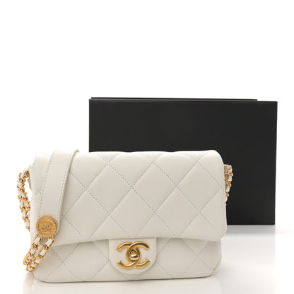 Chanel Caviar Quilted Small Twist Your Buttons Flap White 11 of 11