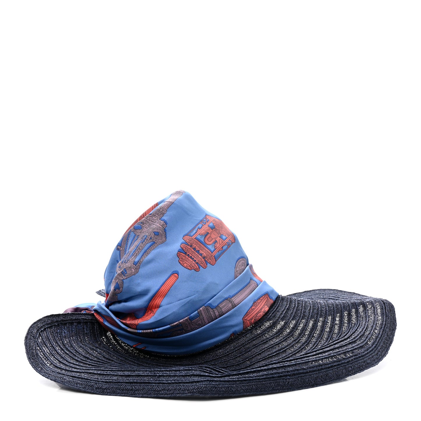 Straw Silk Scarf Chapeau Hat