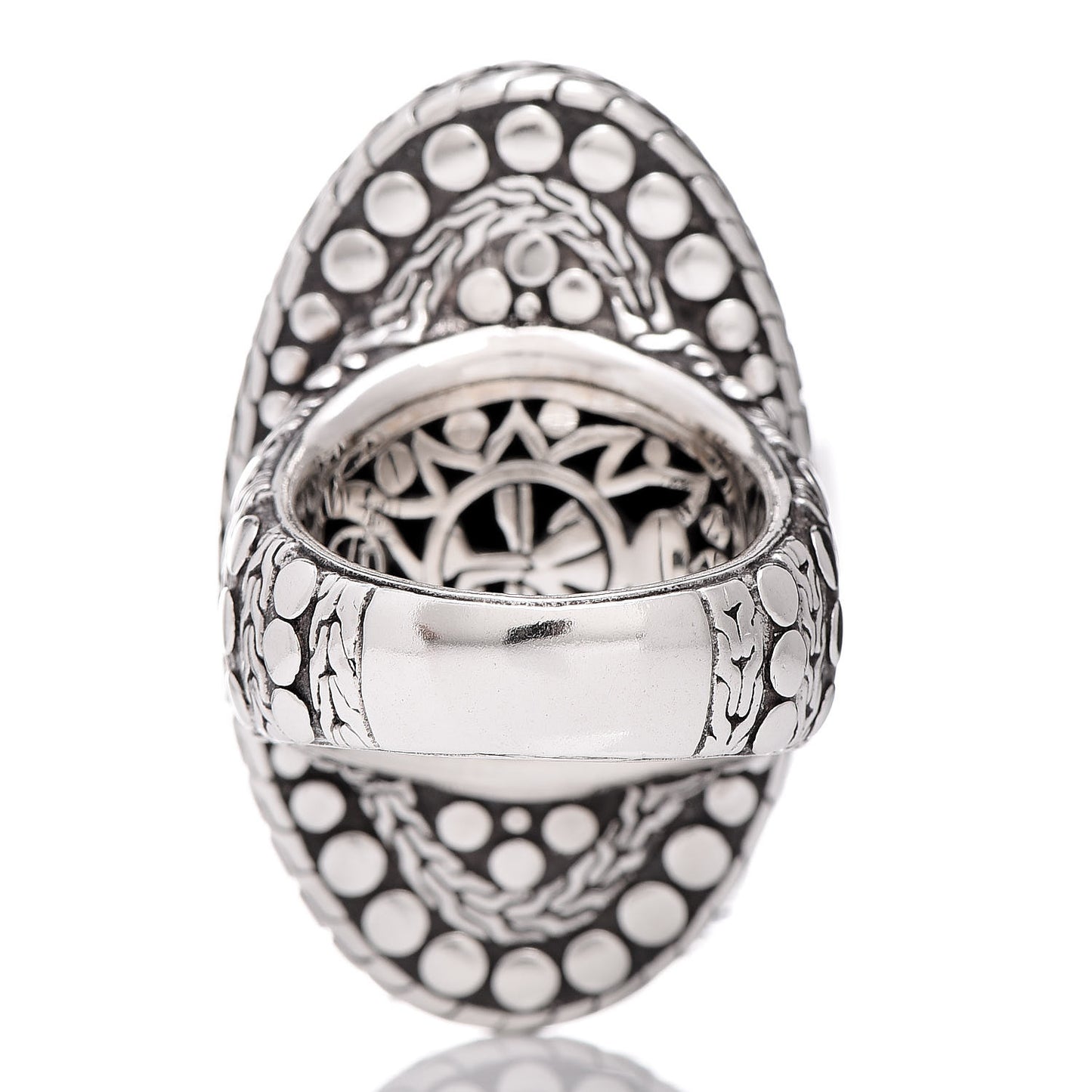 Sterling Silver Dot Oval Ring 54 7