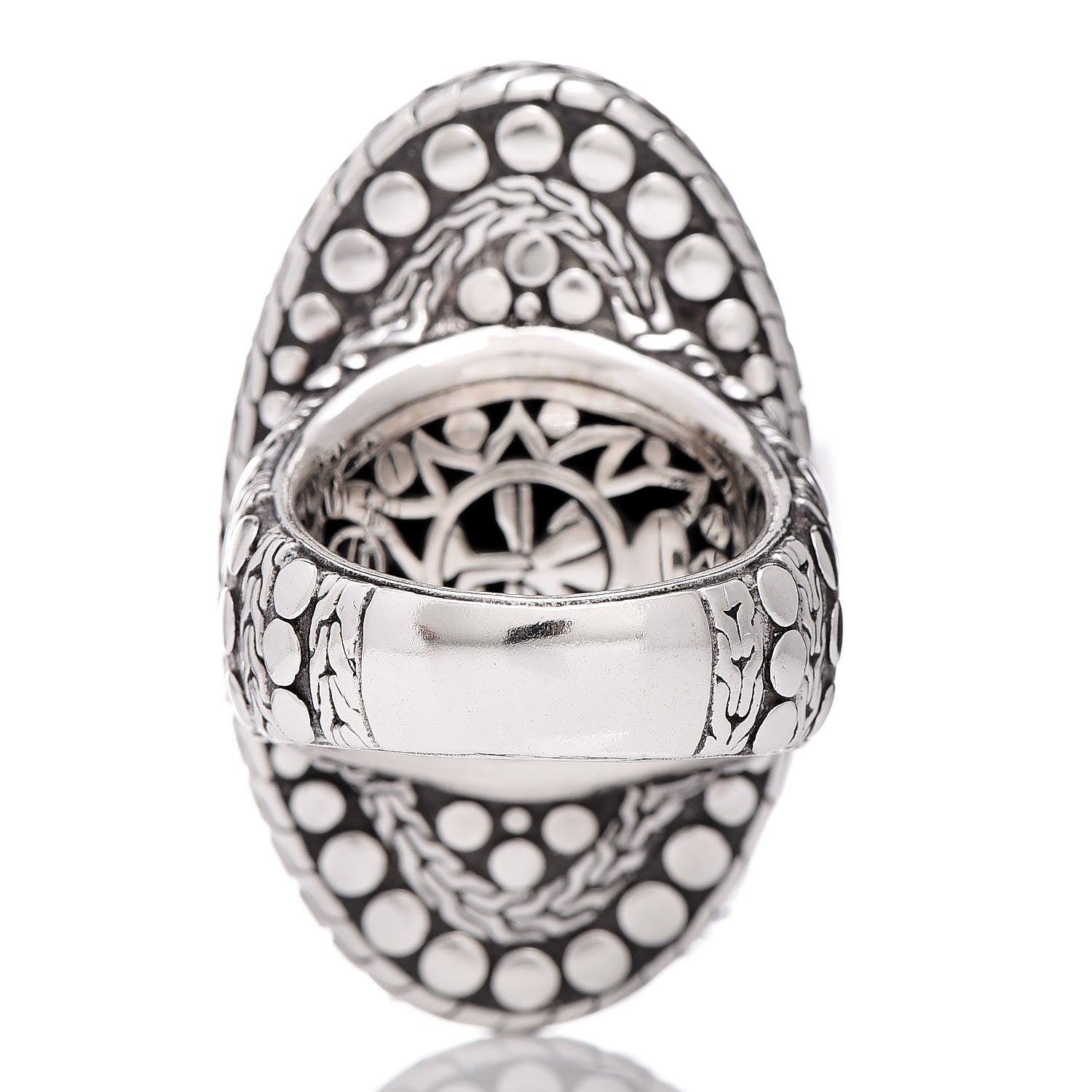 John Hardy Sterling Silver Dot Oval Ring 54 7 3 of 5
