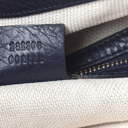 Gucci Pebbled Calfskin Large Soho Shoulder Bag Blue 7 of 10