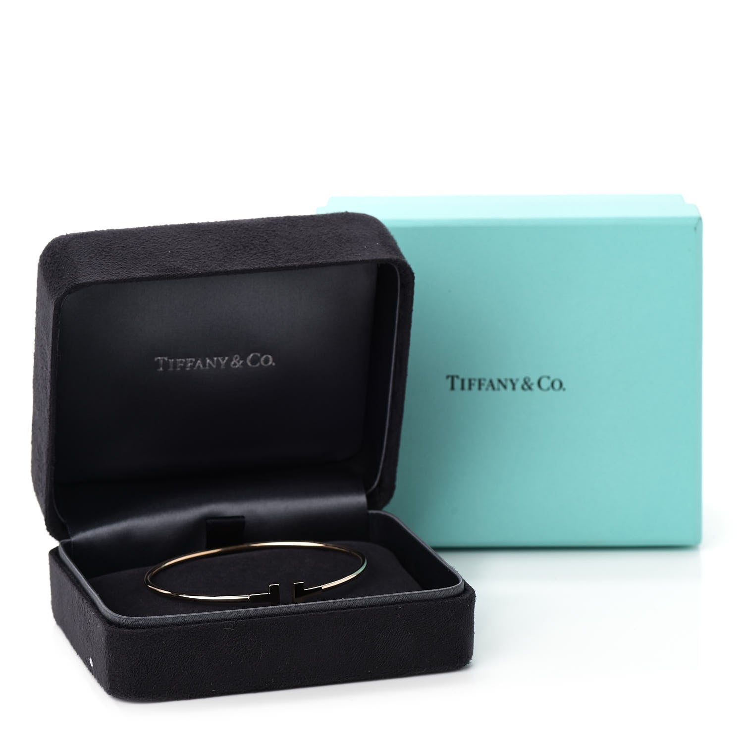 Tiffany 18K Rose Gold Narrow T Wire Bracelet 5 of 5