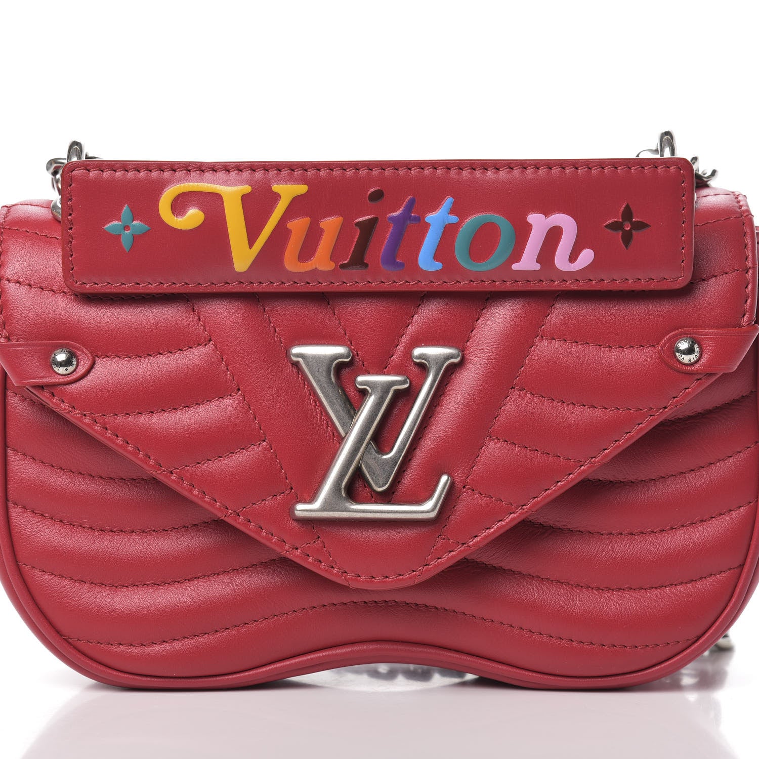 Louis Vuitton Calfskin New Wave Chain PM Scarlet 9 of 10