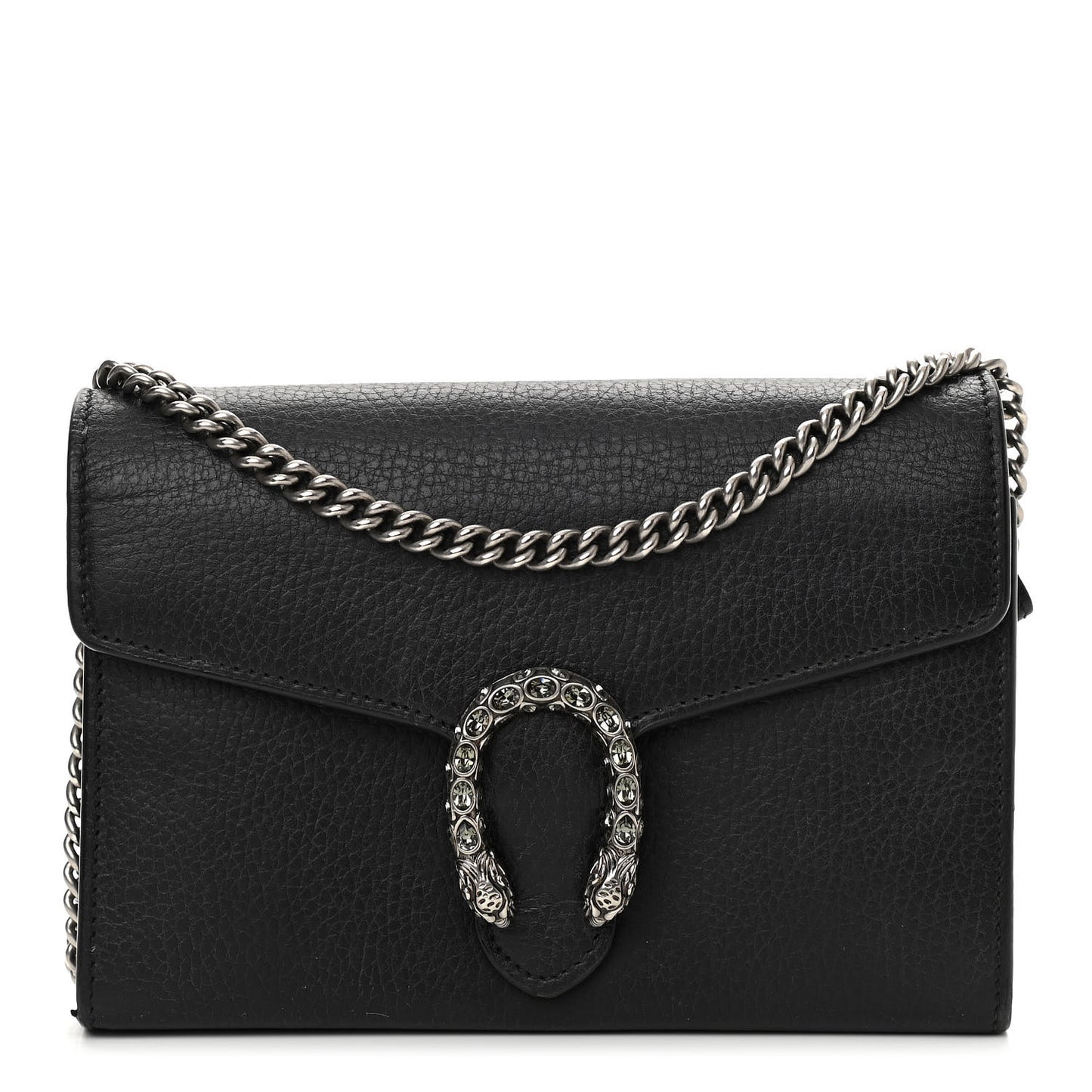 Calfskin Mini Dionysus Chain Wallet Black