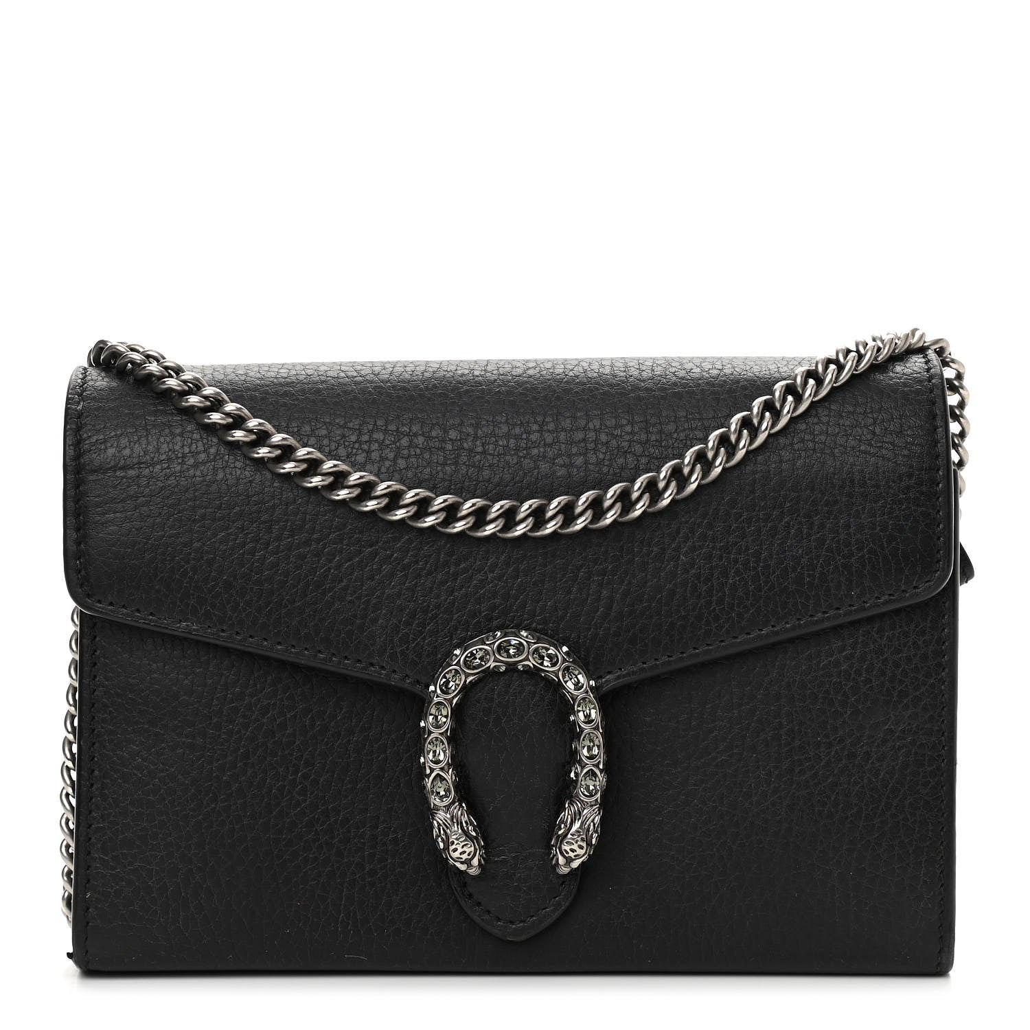 Gucci Calfskin Mini Dionysus Chain Wallet Black 1 of 13