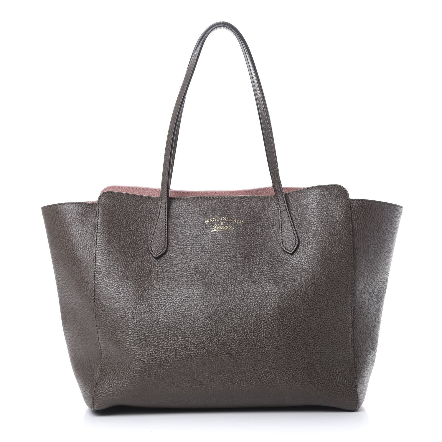Gucci Dollar Calfskin Medium Swing Tote Grey Field Soft Pink 1 of 17