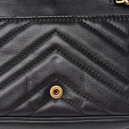 Gucci Calfskin Matelasse Super Mini GG Marmont Shoulder Bag Black 9 of 12