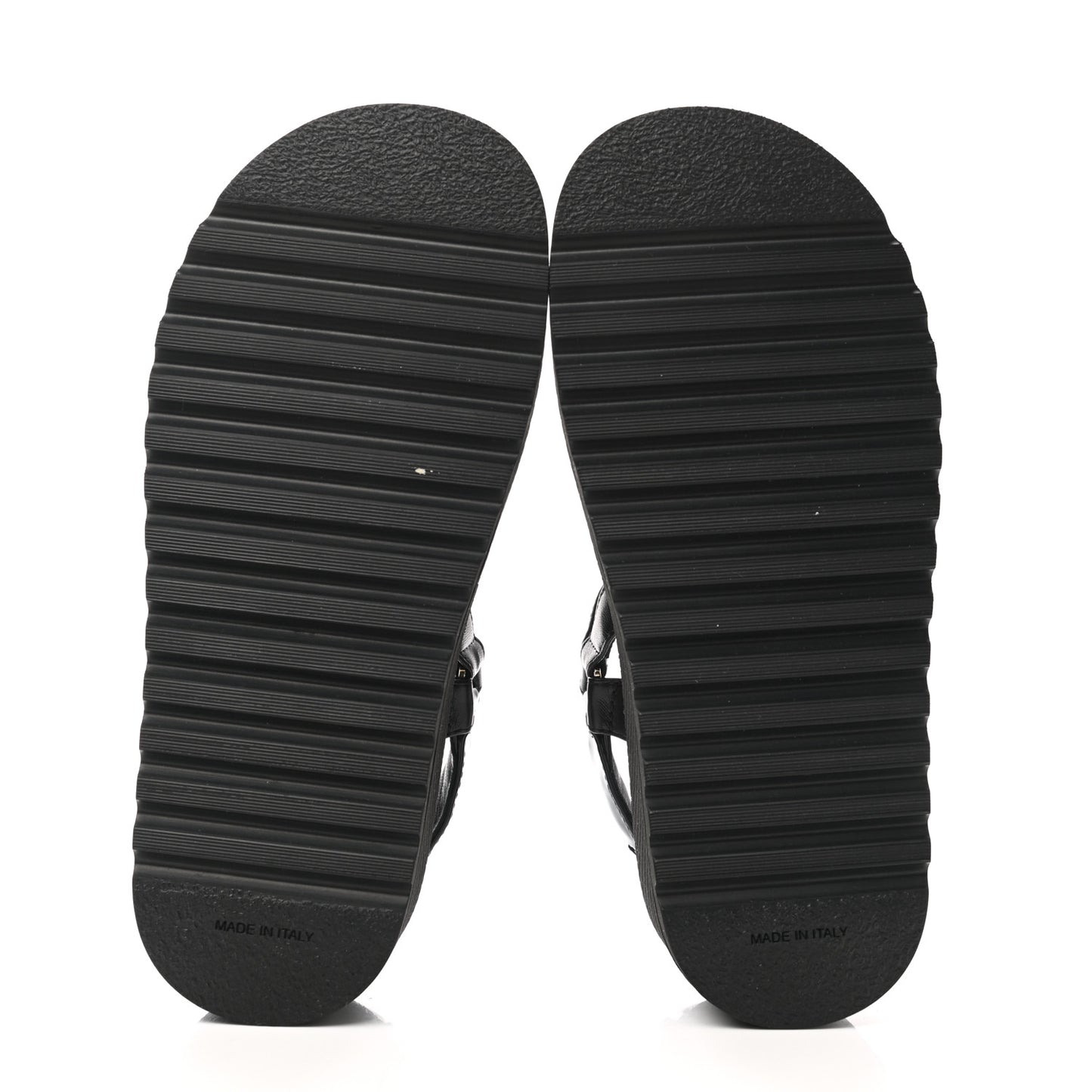 Lambskin Logo Platform Sandals 35 Black White