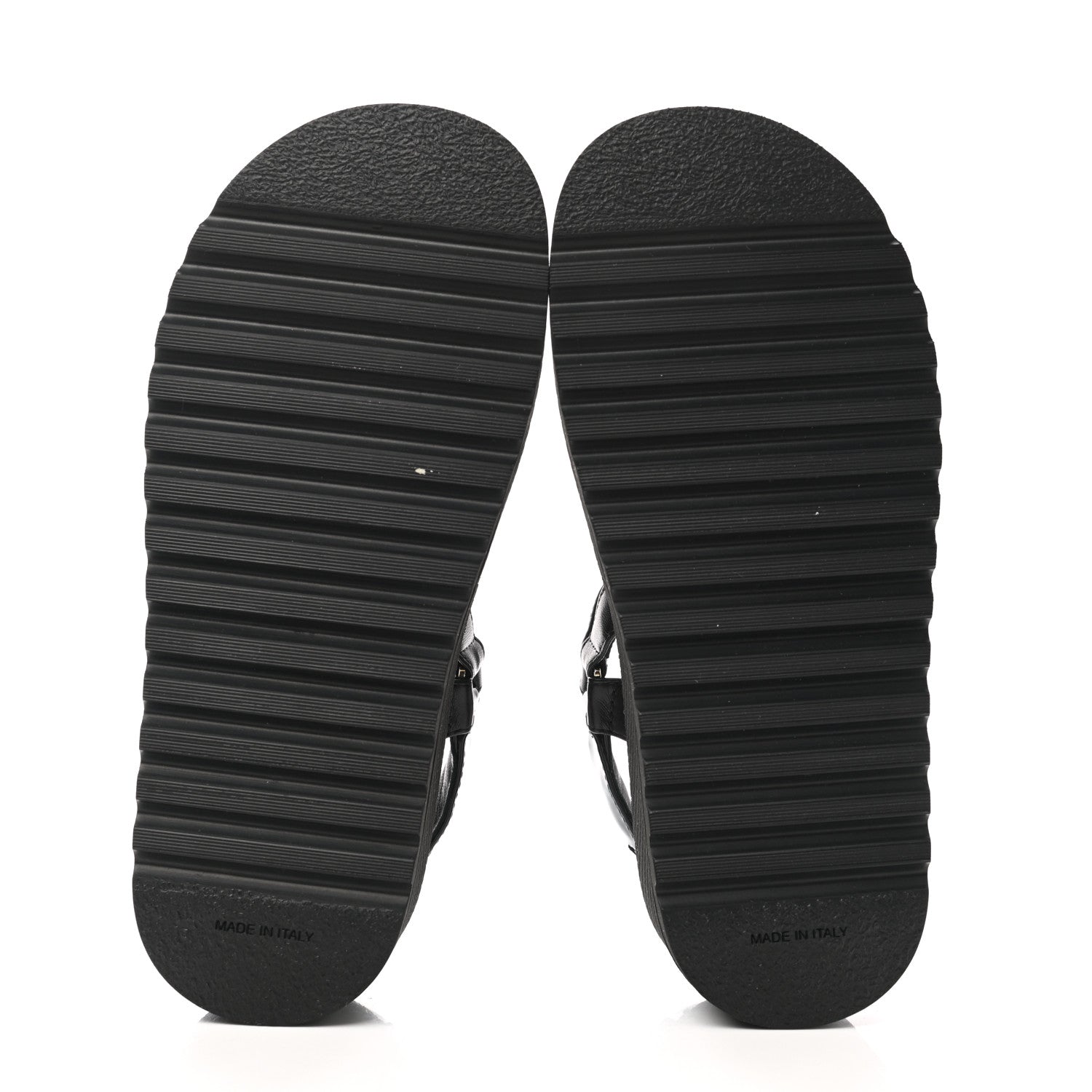 Chanel Lambskin Logo Platform Sandals 35 Black White 5 of 9