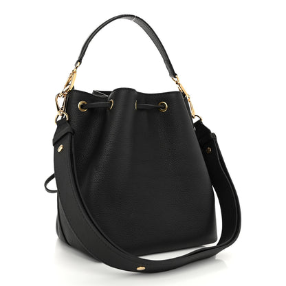 Louis Vuitton Calfskin Lockme Bucket MM Black 3 of 9