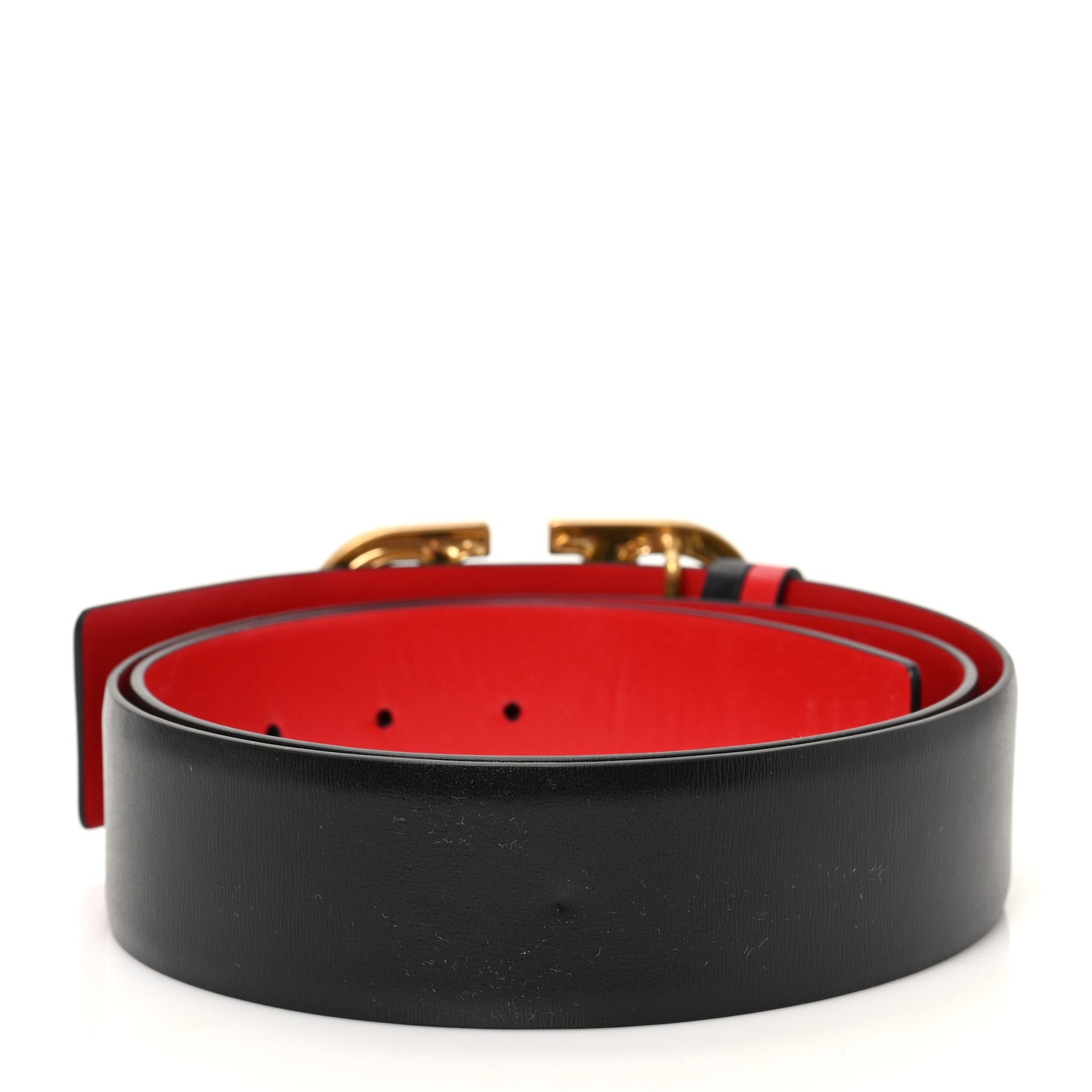 Valentino Garavani Glossy Calfskin 40mm VLogo Reversible Belt 90 36 Black Rouge Pur 2 of 4