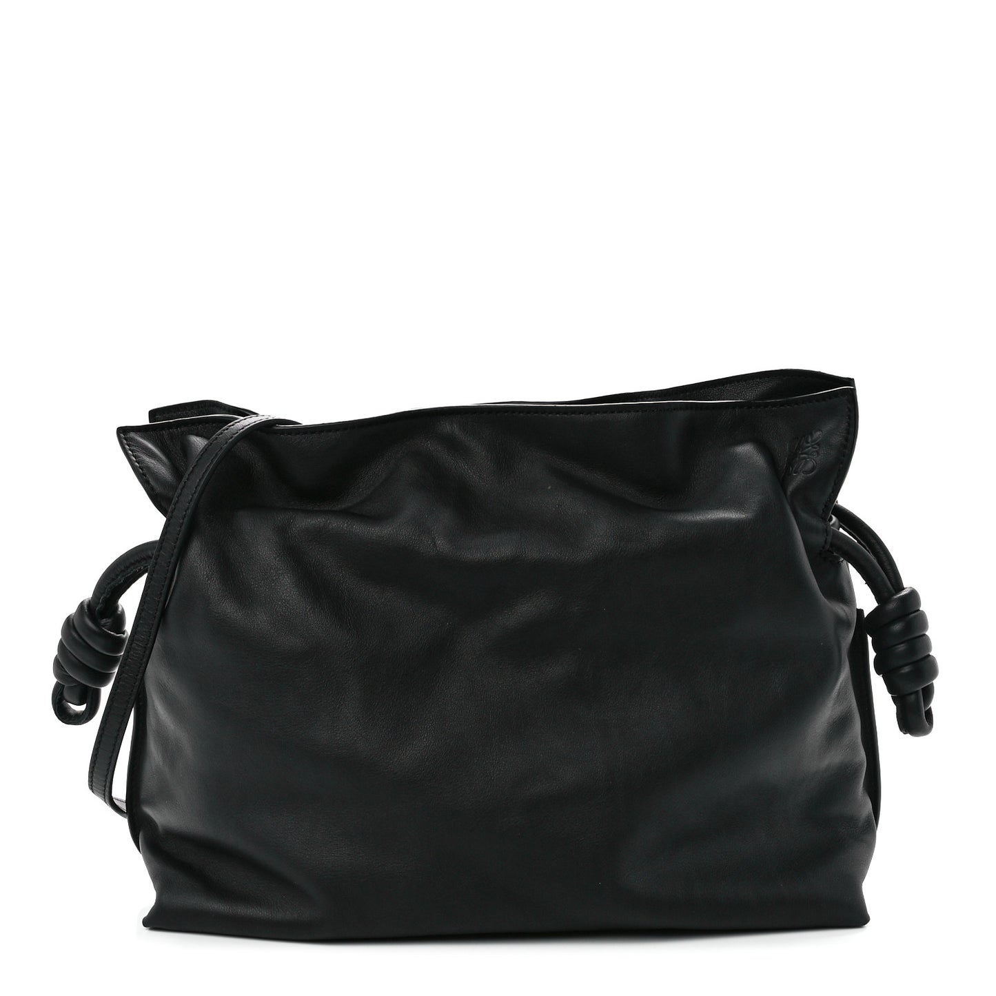 Calfskin Small Flamenco Knot Bag Black