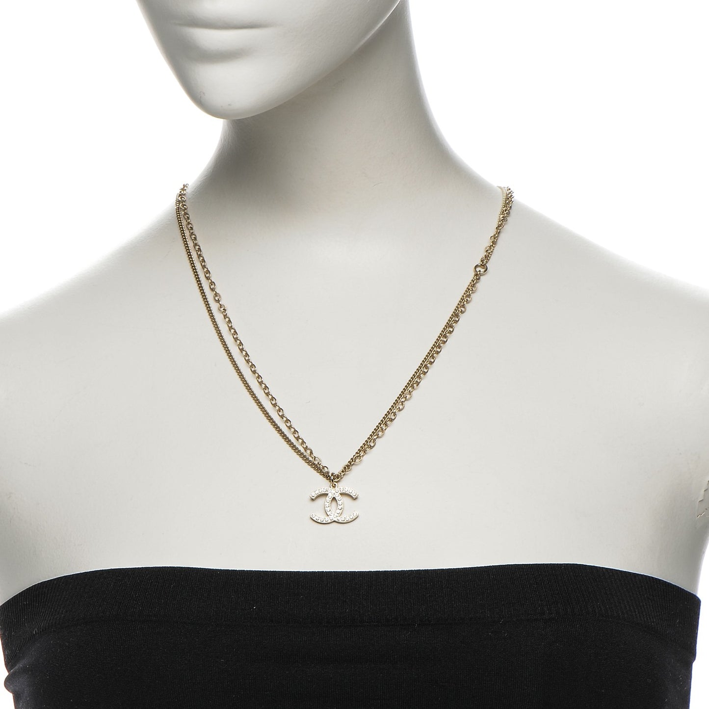 Crystal CC Necklace Gold