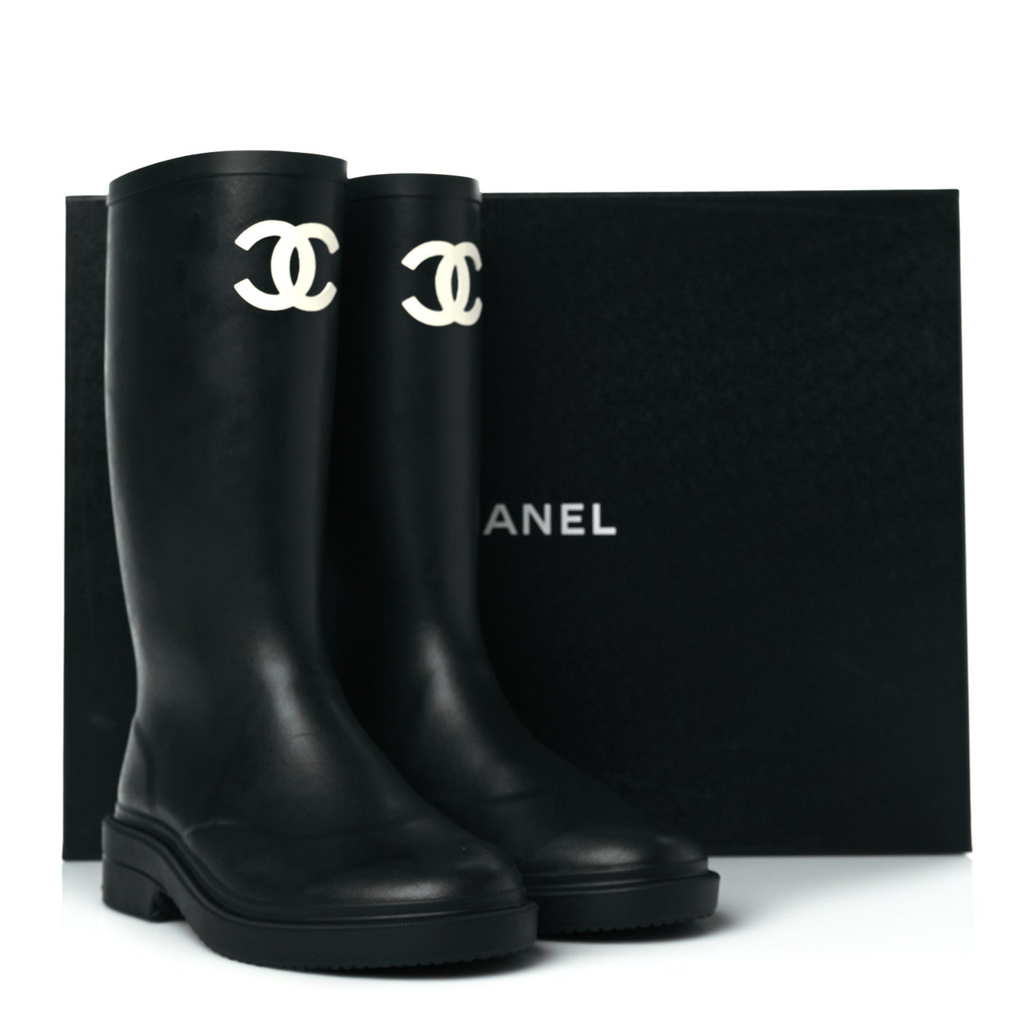 Chanel Caoutchouk CC High Boots 37 Black 8 of 8