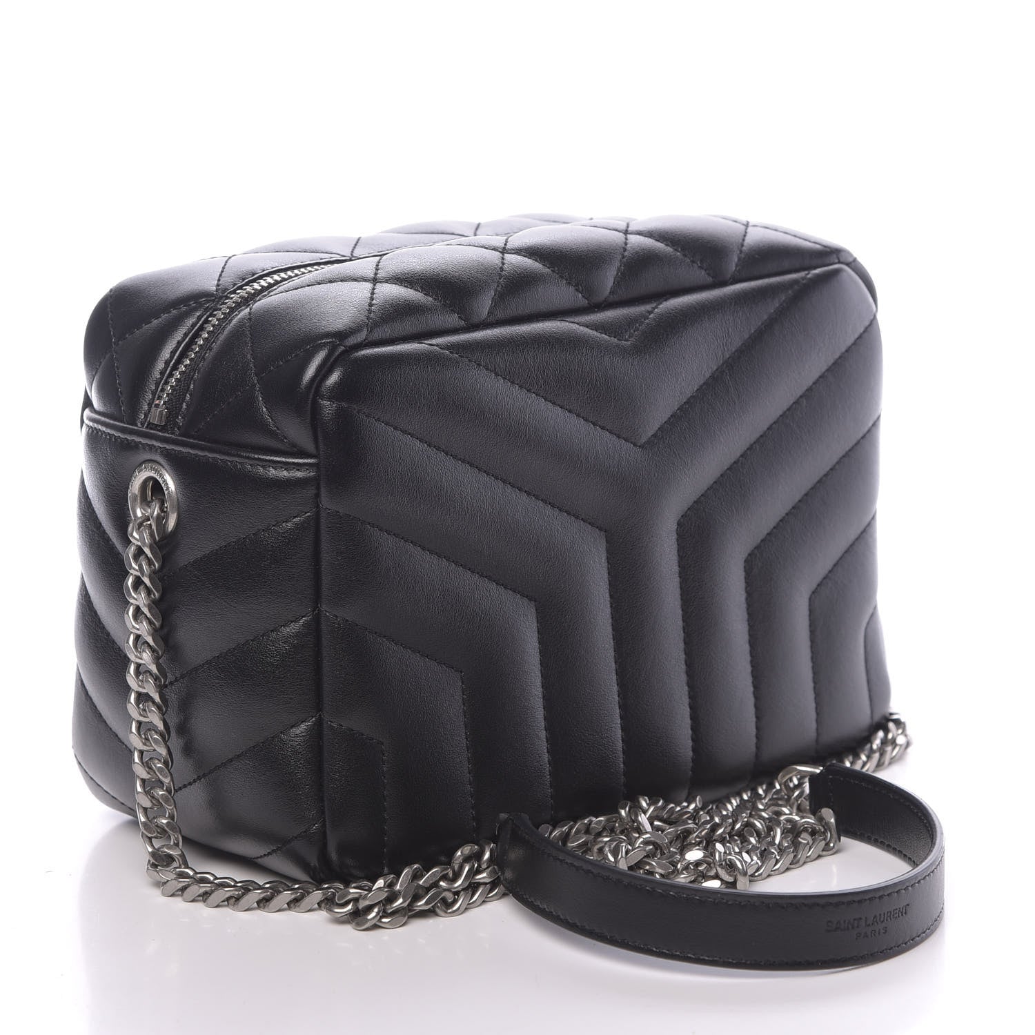 Saint Laurent Calfskin Y Quilted Monogram Small Loulou Bowling Bag Black 3 of 9