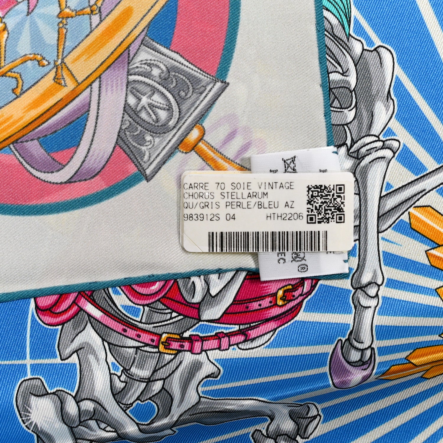 Hermes Silk Chorus Stellarum Scarf 70 Gris Perle Bleu Azur 5 of 5