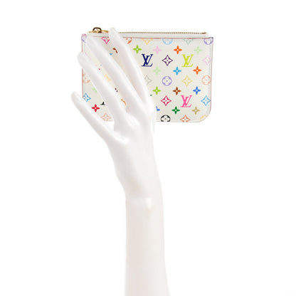 Louis Vuitton Monogram Multicolor Key Pouch White Litchi 2 of 7