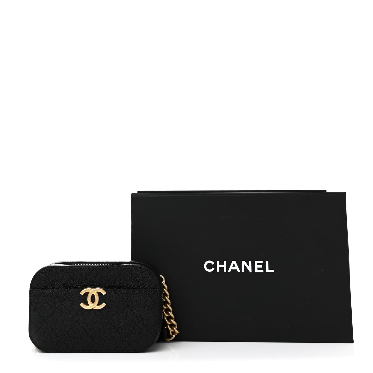 Caviar Stitched Waist Bag Black