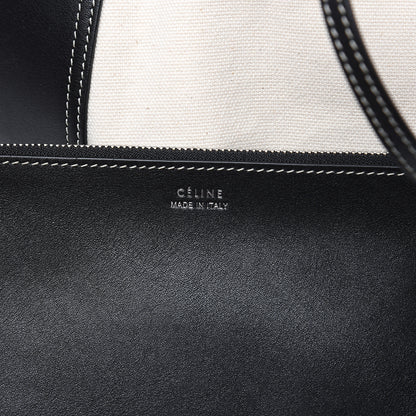 Celine Canvas Smooth Calfskin Frame Tote Black White 15 of 15