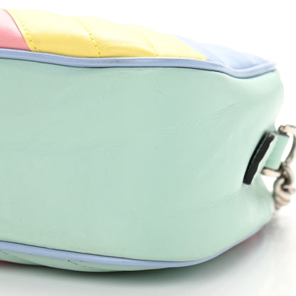 Gucci Calfskin Matelasse Diagonal Small GG Marmont Chain Shoulder Bag Multicolor Pastel 10 of 11