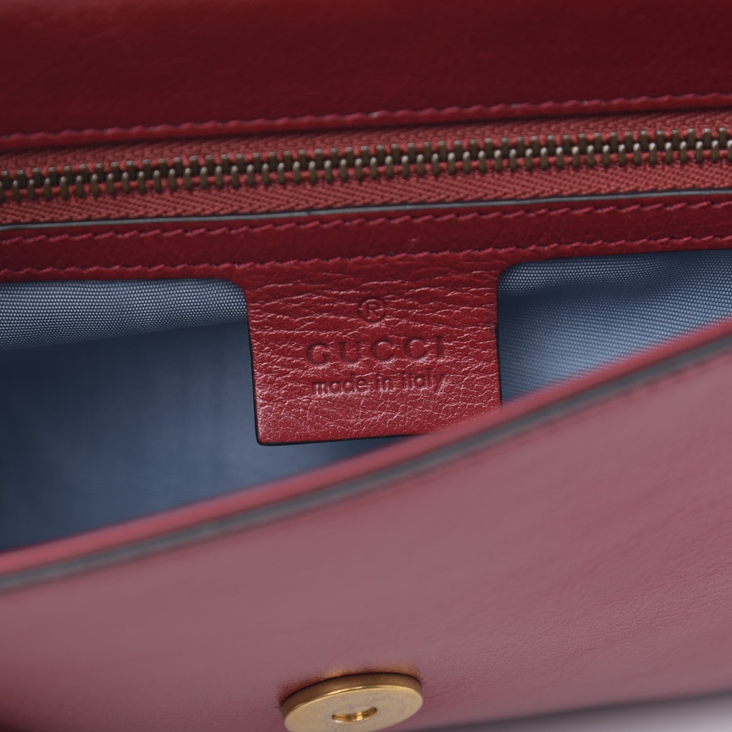Gucci Calfskin Diagonal GG Medium Thiara Double Envelope Shoulder Bag Black Red 7 of 12