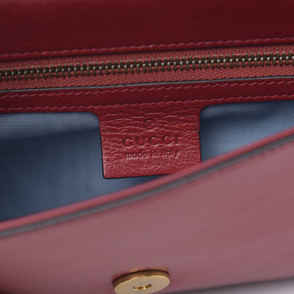 Gucci Calfskin Diagonal GG Medium Thiara Double Envelope Shoulder Bag Black Red 7 of 12