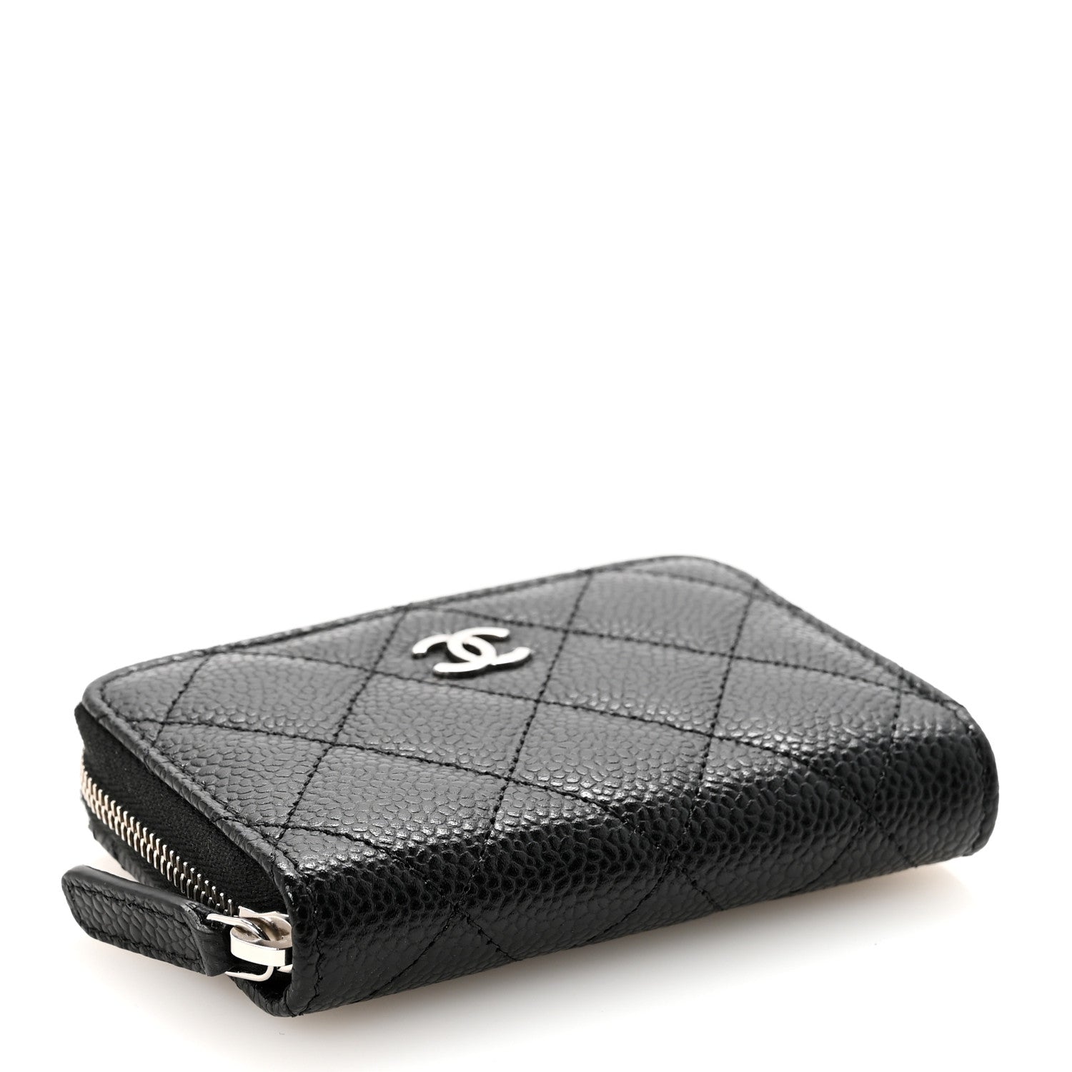 Chanel Caviar Quilted Zip Coin Purse Black 4 of 8