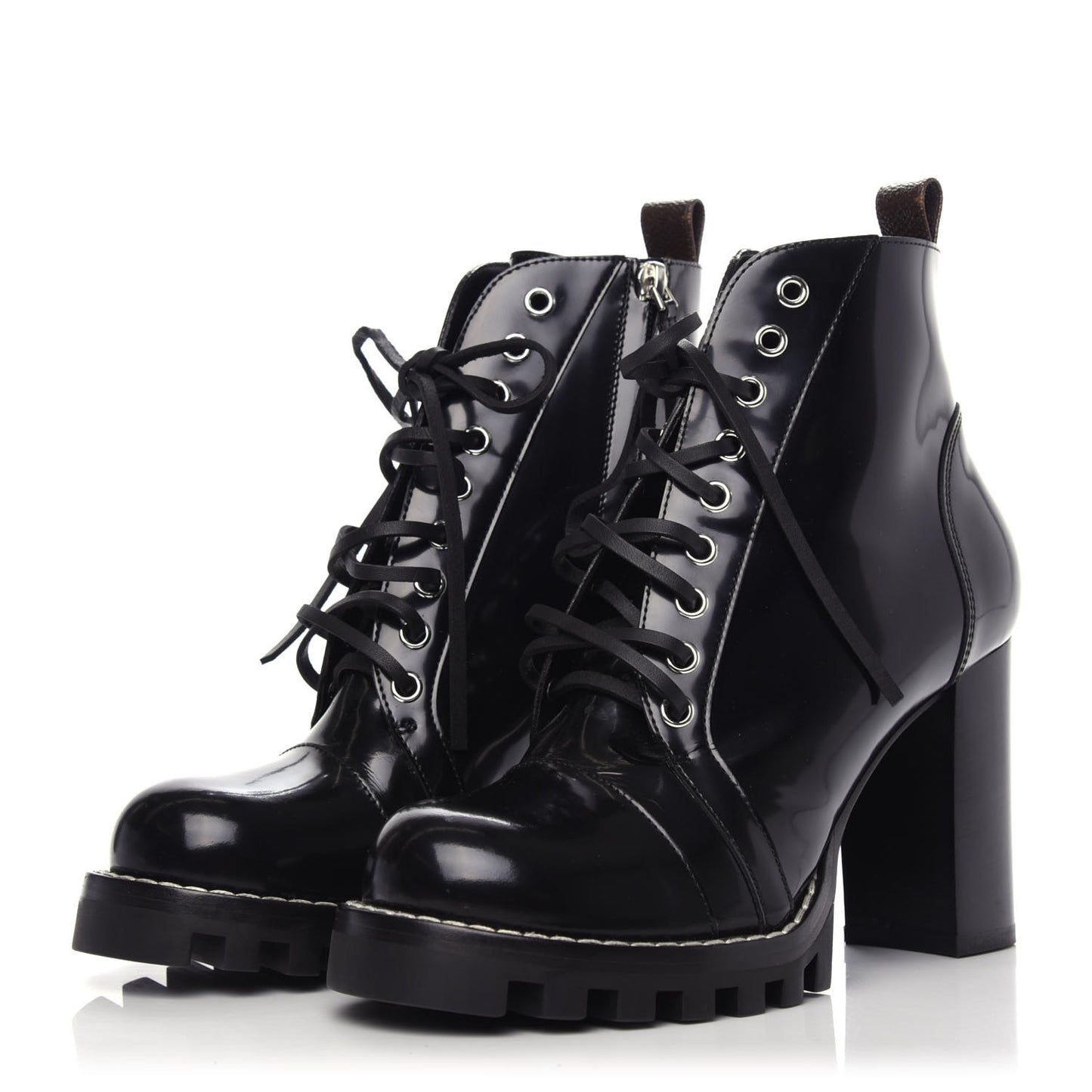 Patent Calfskin Star Trail Ankle Boots 39 Black