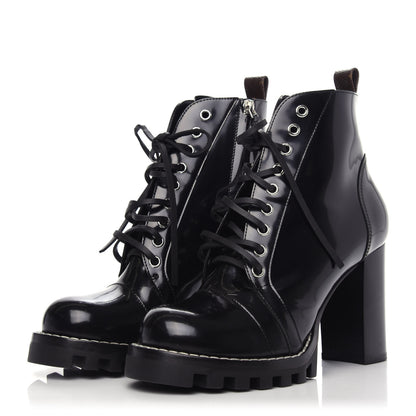 Louis Vuitton Patent Calfskin Star Trail Ankle Boots 39 Black 3 of 7