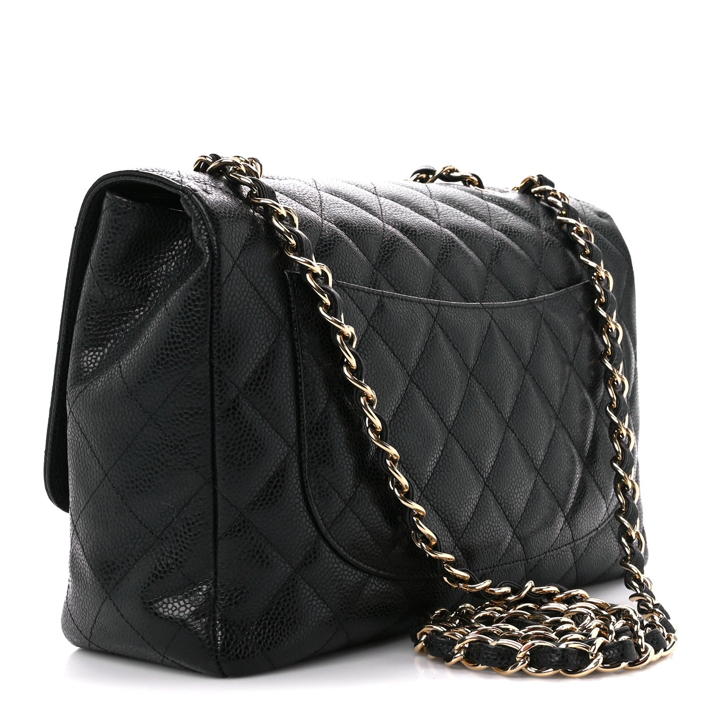 Caviar Quilted Jumbo Single Flap Black