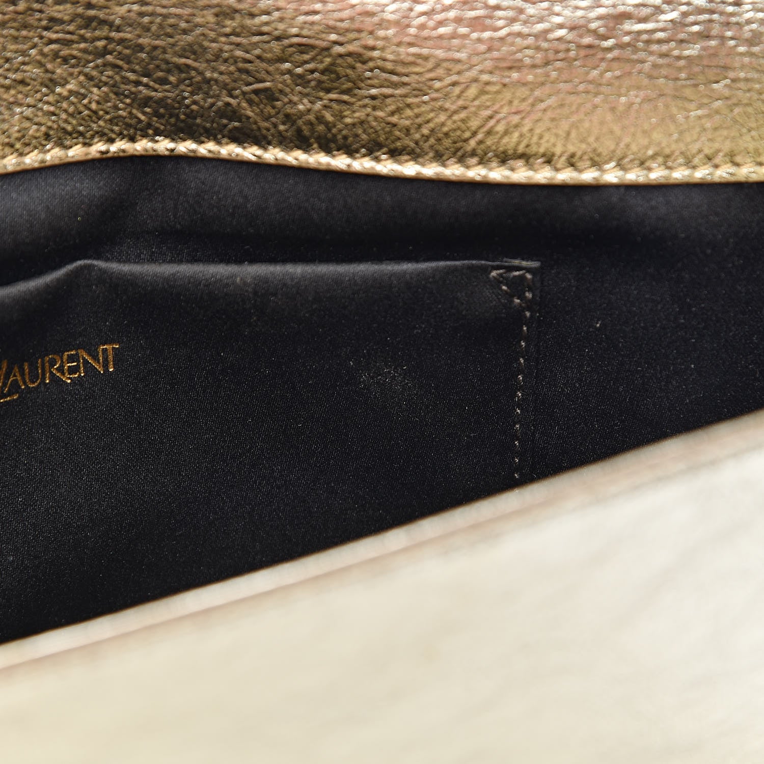 Saint Laurent Metallic Calfskin Large Belle De Jour Clutch Gold 8 of 8