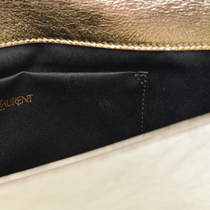 Saint Laurent Metallic Calfskin Large Belle De Jour Clutch Gold 8 of 8