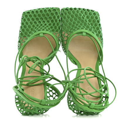 Bottega Veneta Mesh Nappa Stretch Ankle Tie 90mm Sandals 38.5 Grass 2 of 9