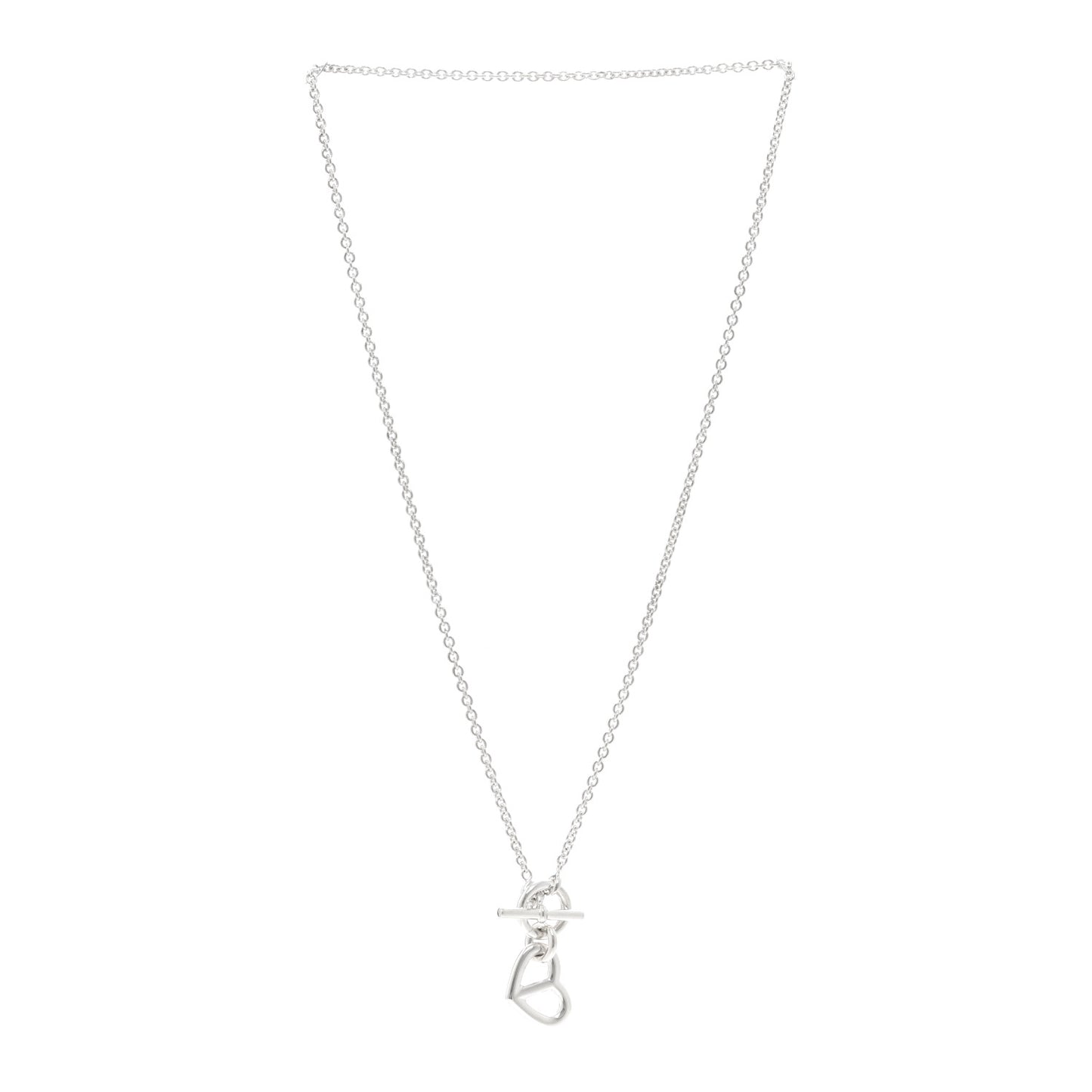 Sterling Silver Chaine D'Ancre Heart Toggle Necklace