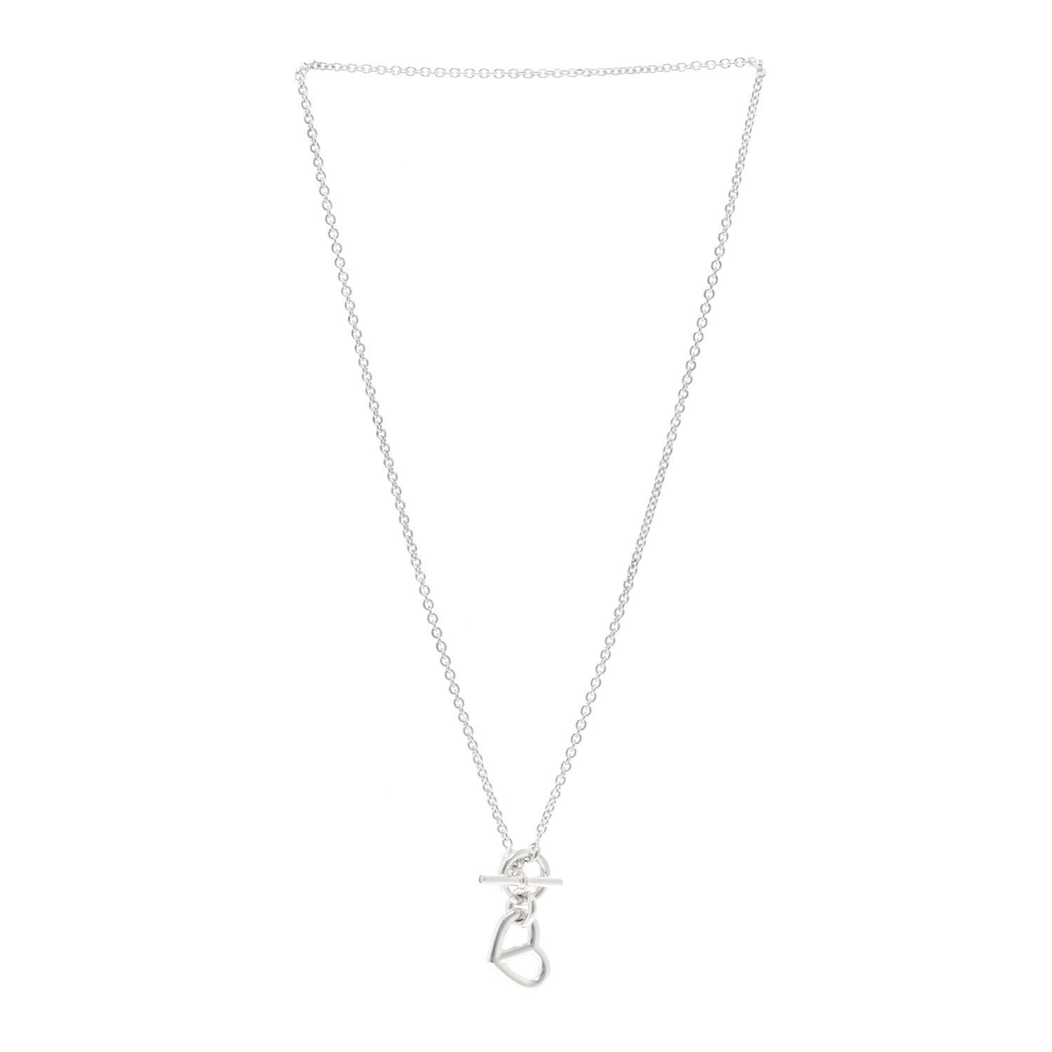 Hermes Sterling Silver Chaine D'Ancre Heart Toggle Necklace 3 of 5