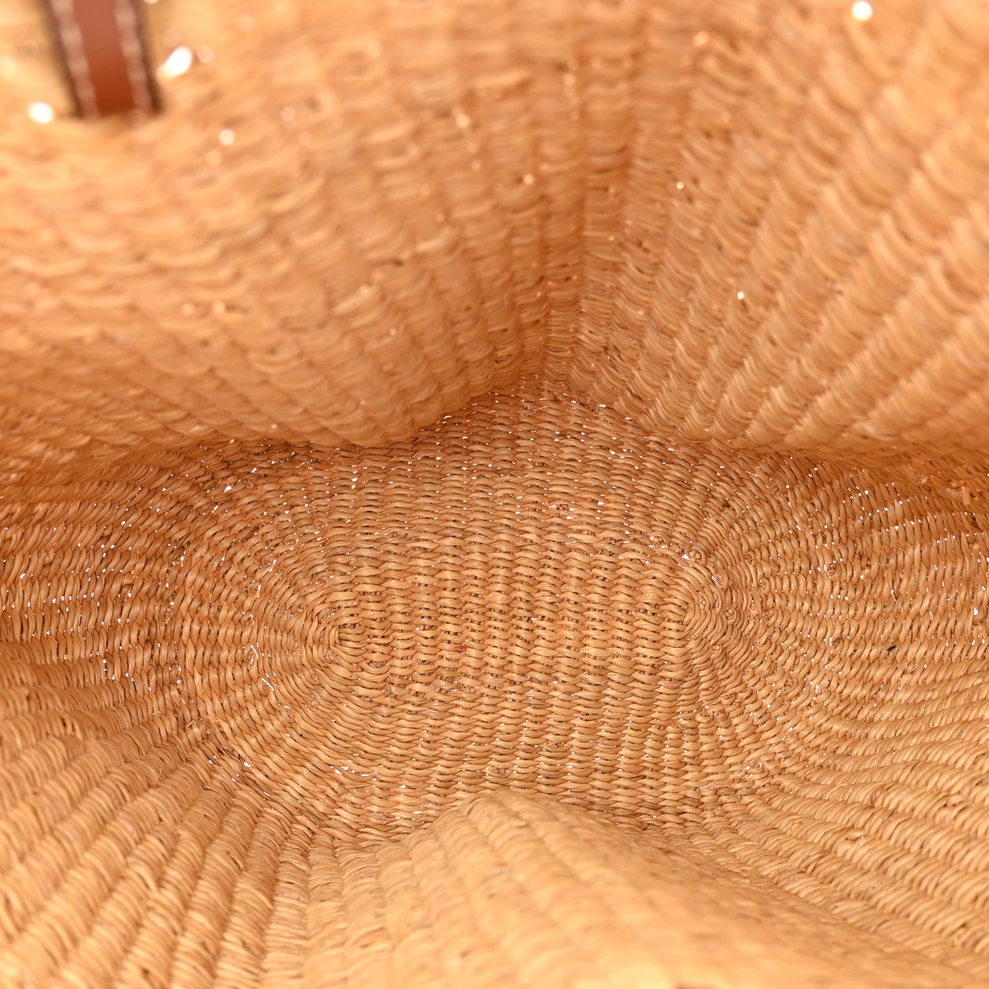 Calfskin Raffia Paulas Ibiza Small Basket Tote Bag Natural Pecan