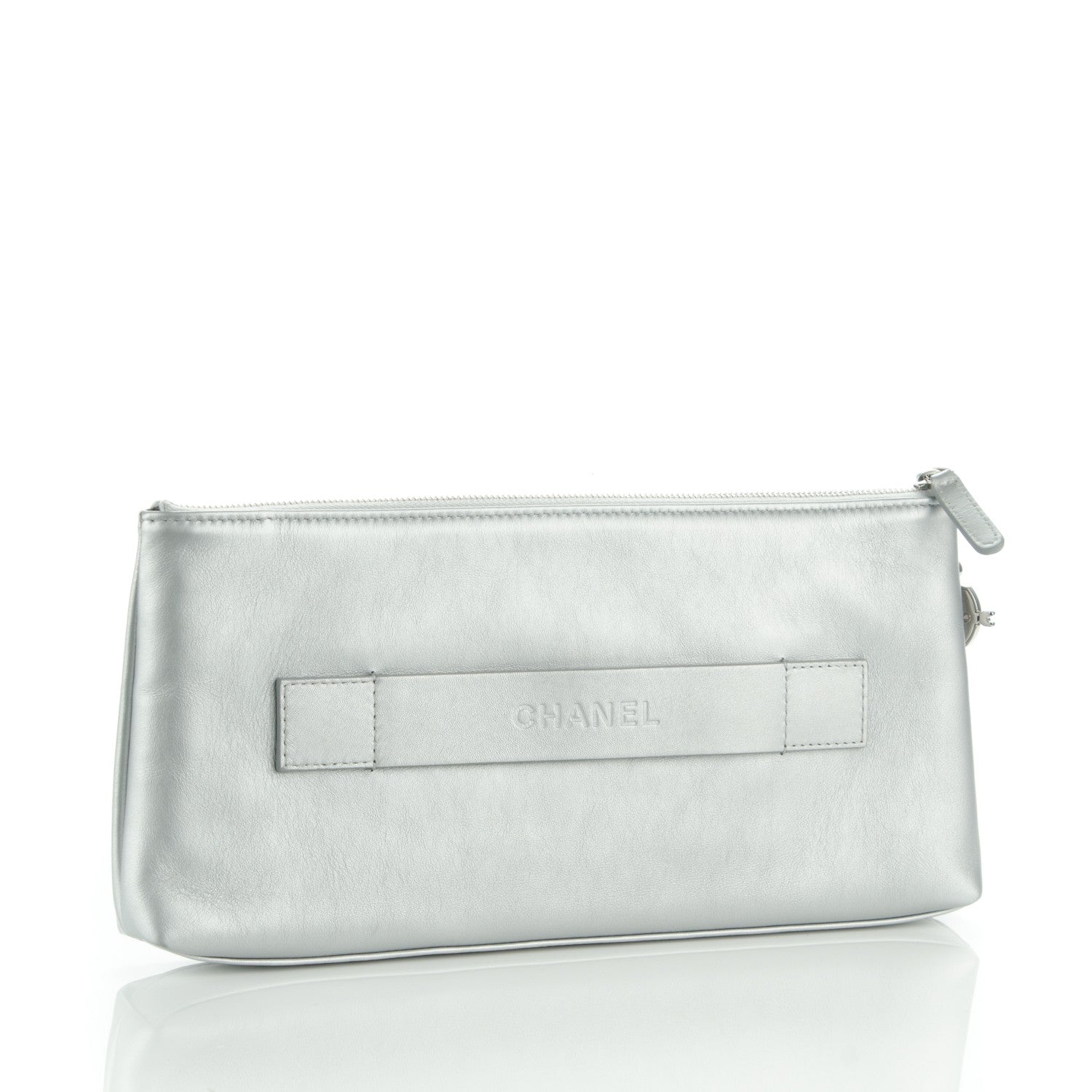 Chanel Metallic Calfskin Keyboard Pouch Silver 3 of 7