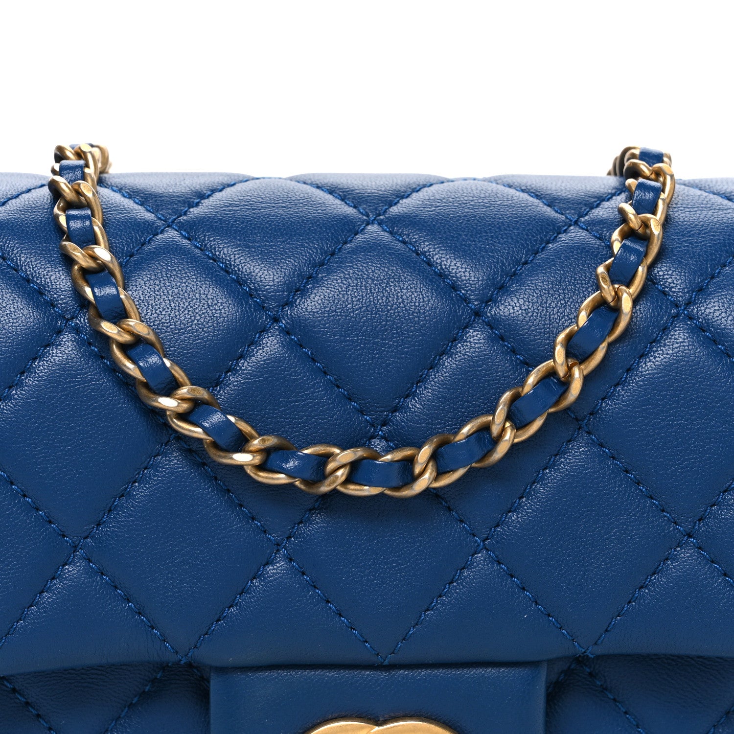 Chanel Lambskin Quilted Pearl Crush Mini Rectangular Flap Blue 8 of 10