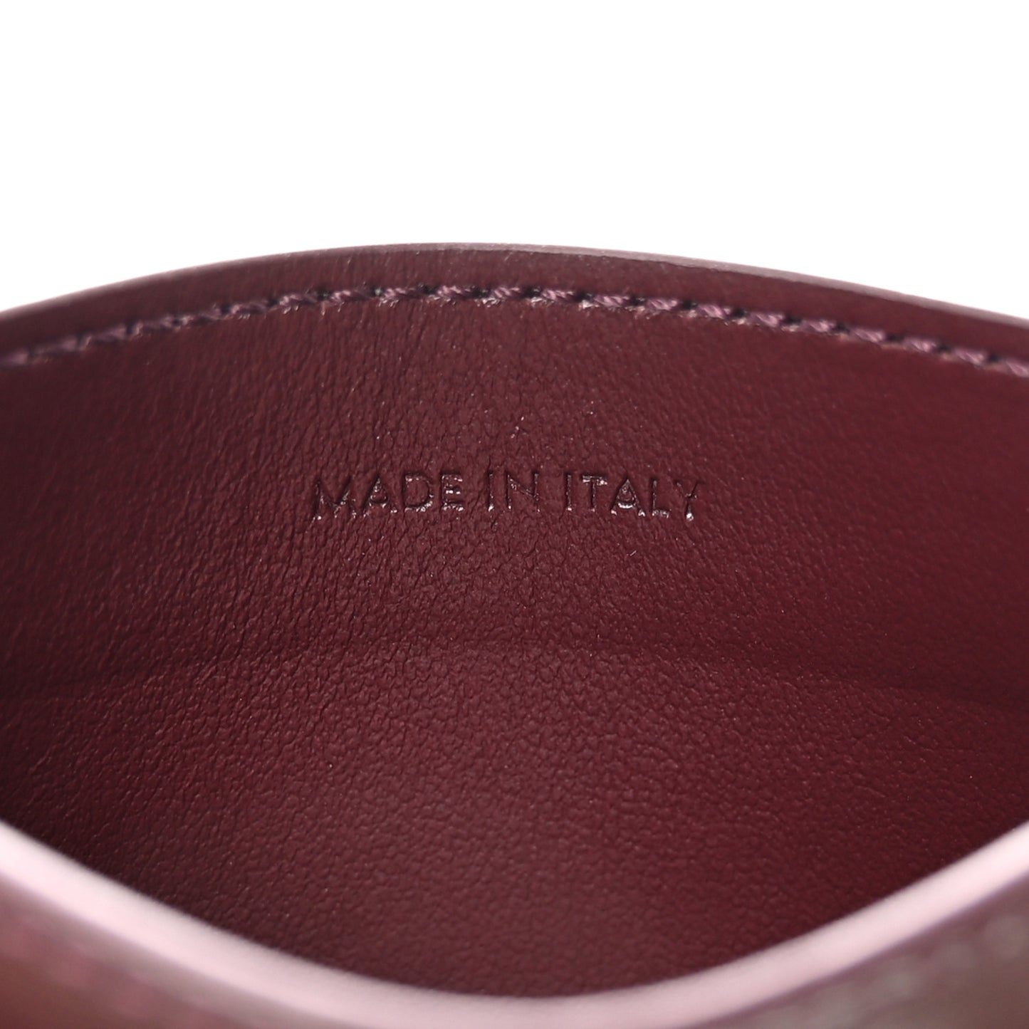 Shiny Calfskin Triomphe Card Holder Deep Burgundy
