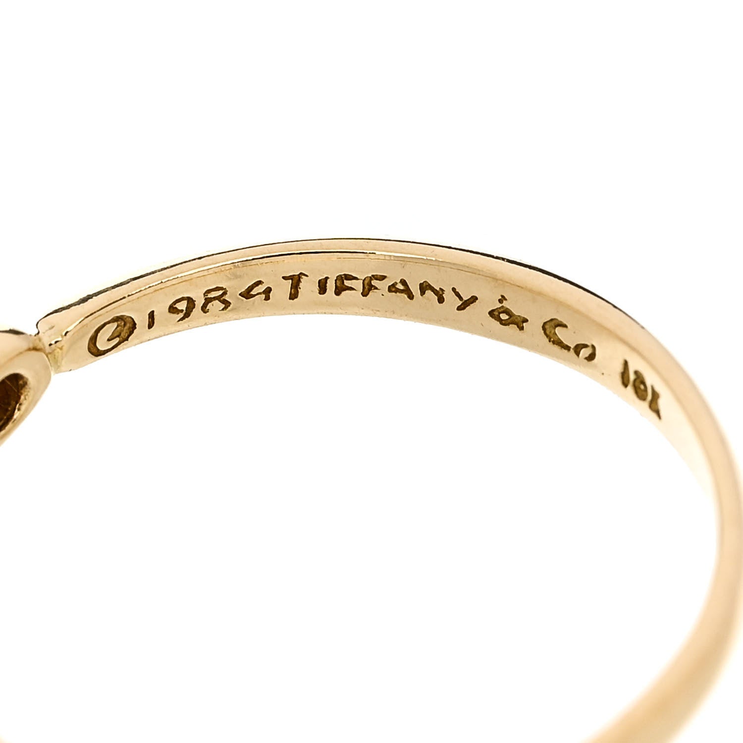 Tiffany 18K Yellow Gold Diamond Mini Elsa Peretti Open Heart Ring 53 6.25 5 of 5